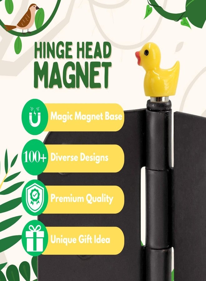 Wallertree Mini Duck Door Hinge Toppers Set of 6 - Resin Animal Hinge Heads Decorative Topper - Magnetic Decorative Charms for Home Decor - Image 3